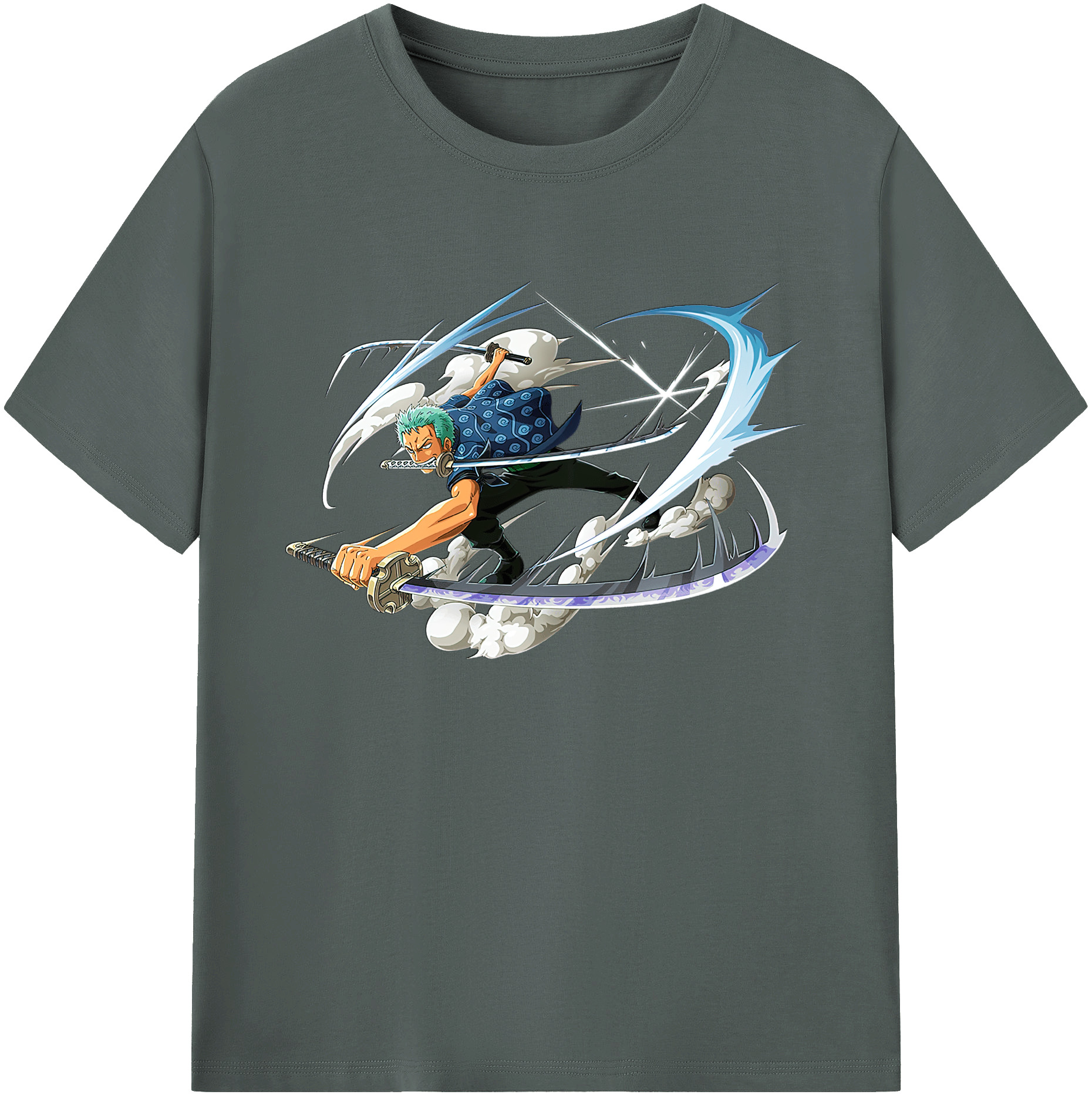 ワンピース ロロノア・ゾロ ONE PIECE Roronoa Zoro 綿100％ メンズ半袖Tシャツ｜肌触りやわらか＆通気性